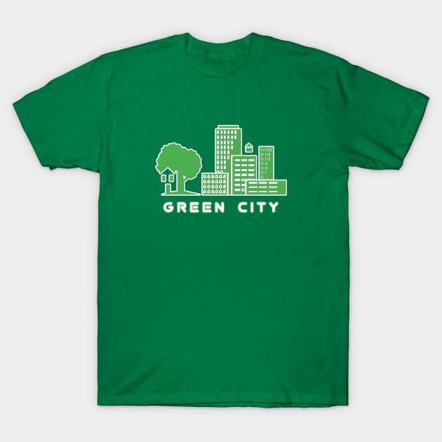 EcoMetropolis - Green Cityscape - Eco Friendly T-Shirt by Salaar Design Hub